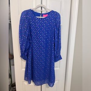 NWT Lilly Pulitzer Maisel Blue Long Sleeve Dress - 8